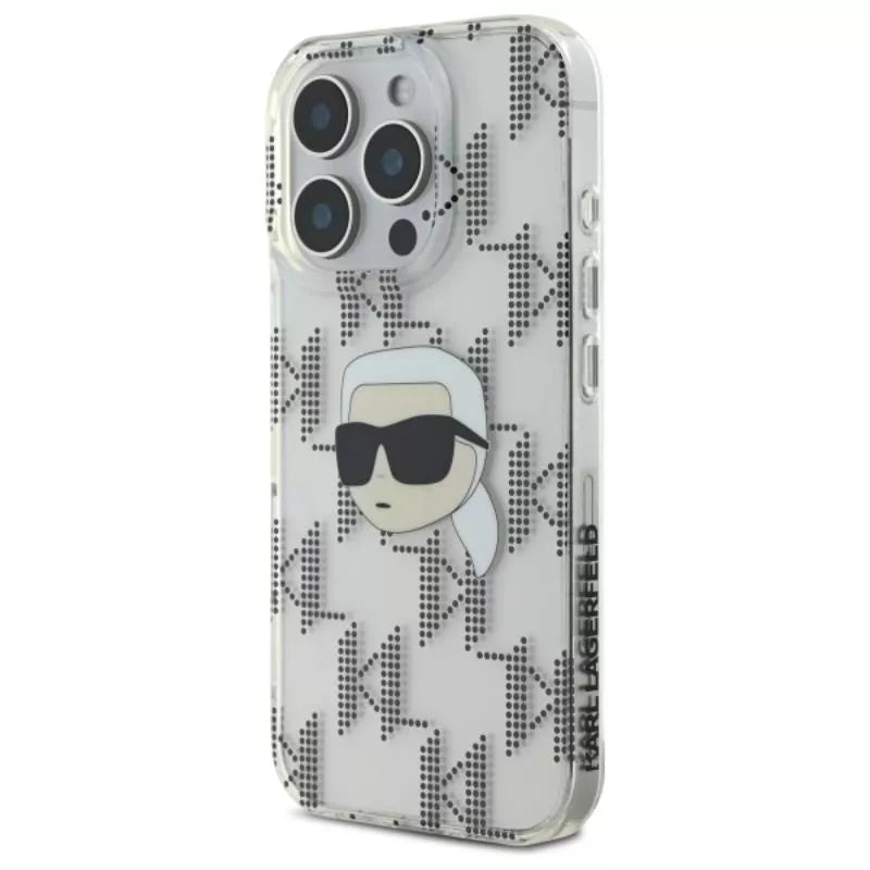 Karl Lagerfeld IML Karl Head Electroplated - dėklas iPhone 16 Pro Max (skaidrus)