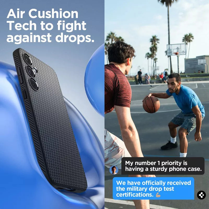 Spigen Liquid Air – dėklas, skirtas Samsung Galaxy A55 5G (matinė juoda)