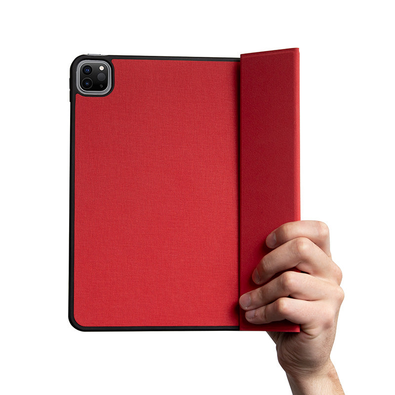 Crong FlexFolio – dėklas iPad Air 11” (2026-2024) / iPad Air 10.9” (5-osios-4-osios kartos) / iPad Pro 11" (2022-2021) su Apple Pencil (Raudonas)