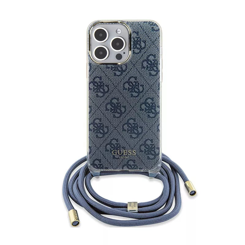 Guess Crossbody Cord 4G Print - iPhone 15 Pro Max dėklas (mėlynas)