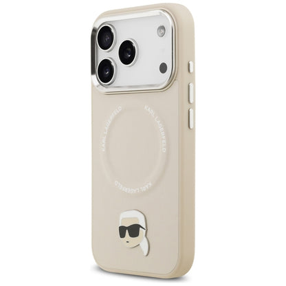 Karl Lagerfeld Karl Pin MagSafe - Dėklas iPhone 17 Pro Max (smėlio spalvos)