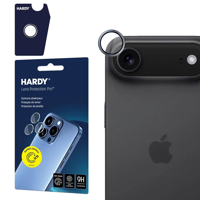 3mk HARDY Pro objektyvo apsauga - Kameros objektyvo stiklas iPhone Air (Titano pilka)