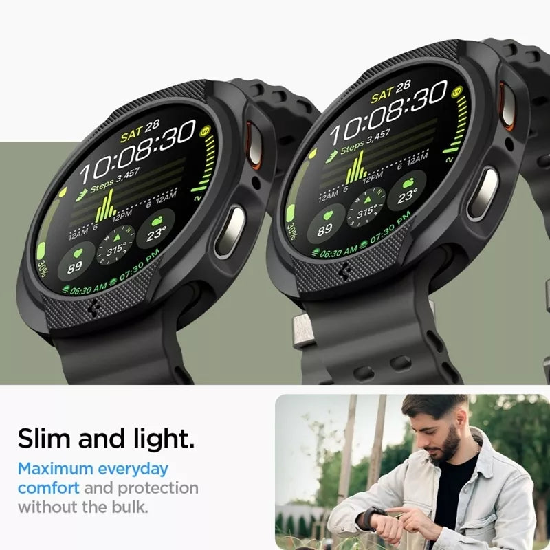 Spigen Liquid Air – Dėklas, skirtas Samsung Galaxy Watch 8 40 mm (Matinė juoda)