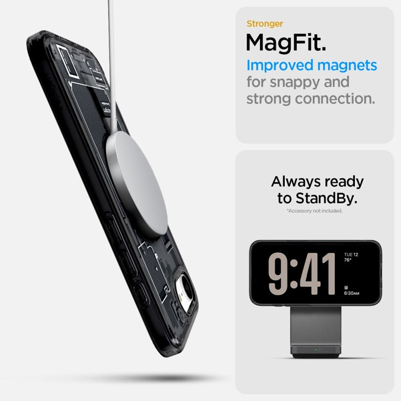 Spigen Ultra Hybrid Mag MagSafe - Dėklas iPhone 17e / 16e (Zero One Black)