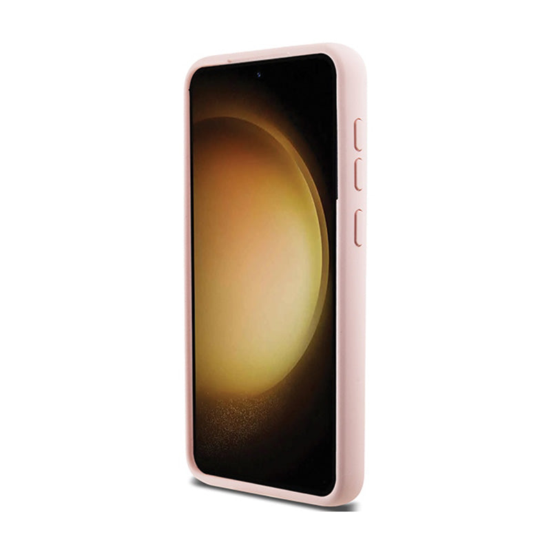 Karl Lagerfeld Silikoninis dėklas su Choupette ir metaliniu segtuku – Samsung Galaxy S24+ (rožinė)