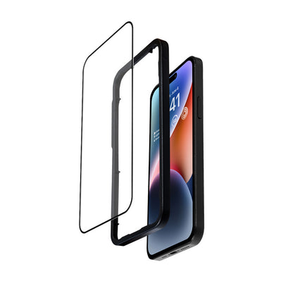 Crong Anti-Bakterinis 3D Armor Glass - 9H Grūdintas stiklas visam iPhone 14 Pro ekranui + montavimo rėmelis