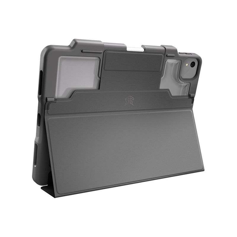 STM Dux Plus – tvirtas dėklas skirtas iPad Air 11 colių M3 (2025) / M2 (2024) / iPad Air 10,9 colių (5–4 kartos) (2022–2020) MIL-STD-810G su Apple Pencil laikikliu (juodas)