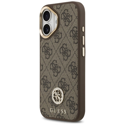 Guess 4G Strass Logotipas MagSafe - dėklas iPhone 17 (Rudos)