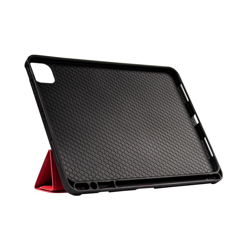Crong FlexFolio – dėklas iPad Air 11” (2026-2024) / iPad Air 10.9” (5-osios-4-osios kartos) / iPad Pro 11" (2022-2021) su Apple Pencil (Raudonas)