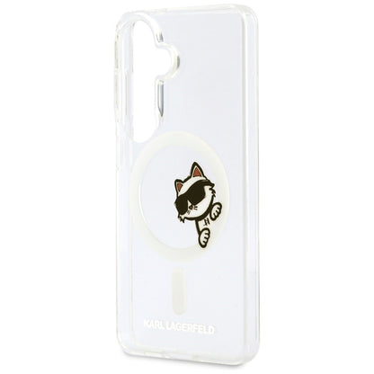 Karl Lagerfeld IML Peekaboo Choupette MagSafe dėklas - Samsung Galaxy S26 dėklas (Skaidrus)