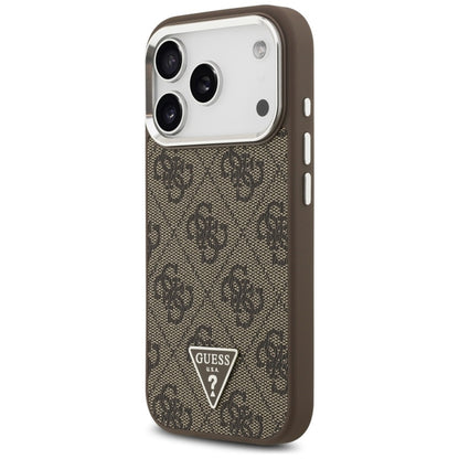 Guess 4G Triangle Logo MagSafe dėklas iPhone 17 Pro (rudas)