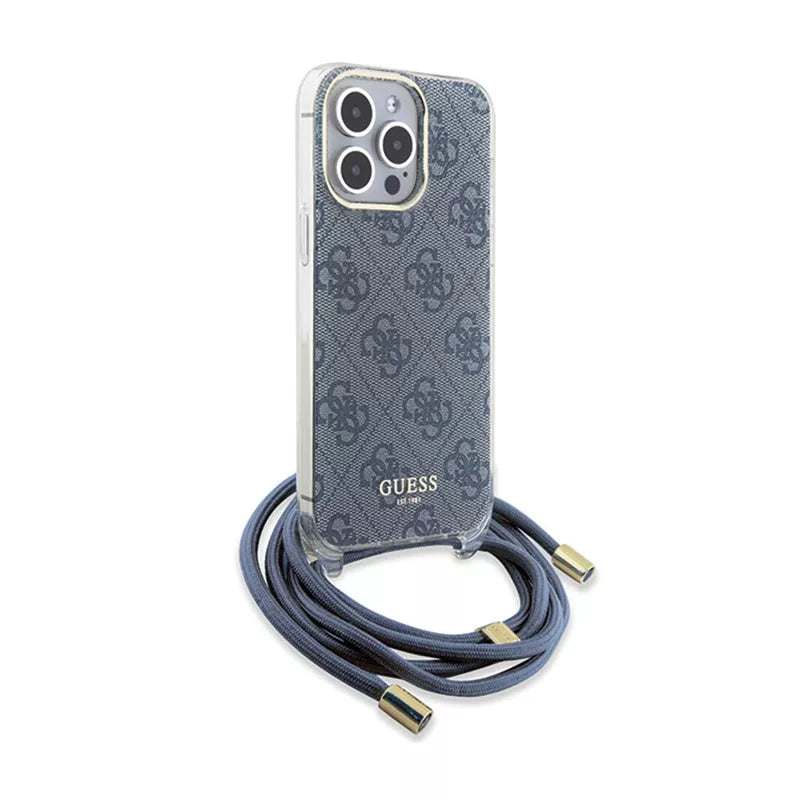 Guess Crossbody Cord 4G Print - iPhone 15 Pro Max dėklas (mėlynas)