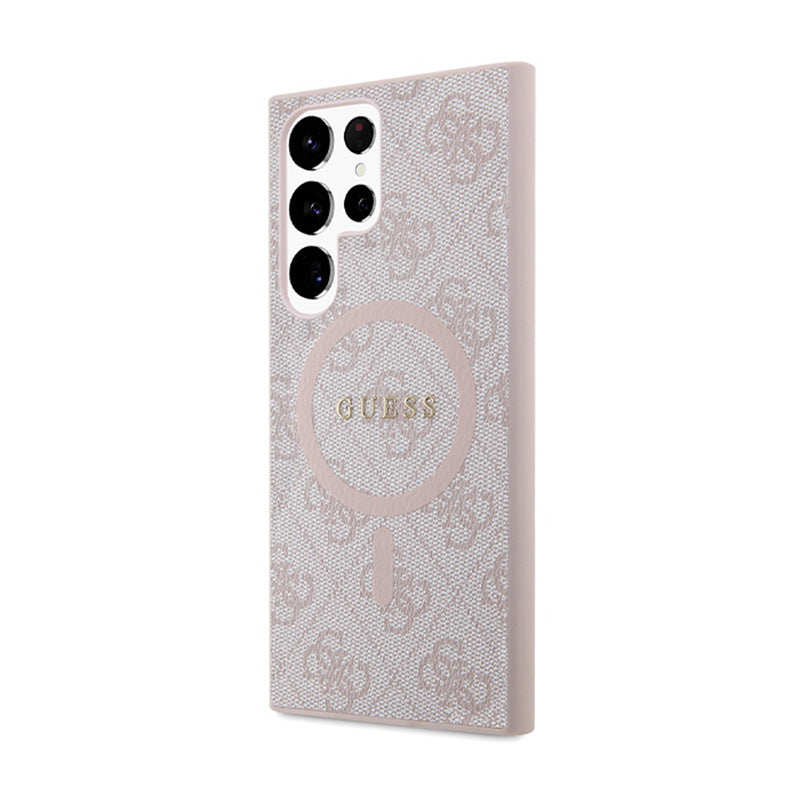 Guess 4G Collection Odinis Širdies Logotipas MagSafe – dėklas Samsung Galaxy S24 Ultra (Rožinis)