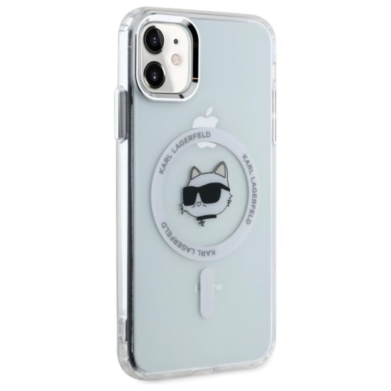 Karl Lagerfeld IML Metal Choupette Head MagSafe – dėklas, skirtas iPhone 11 (baltas)