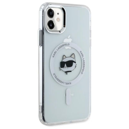 Karl Lagerfeld IML Metal Choupette Head MagSafe – dėklas, skirtas iPhone 11 (baltas)