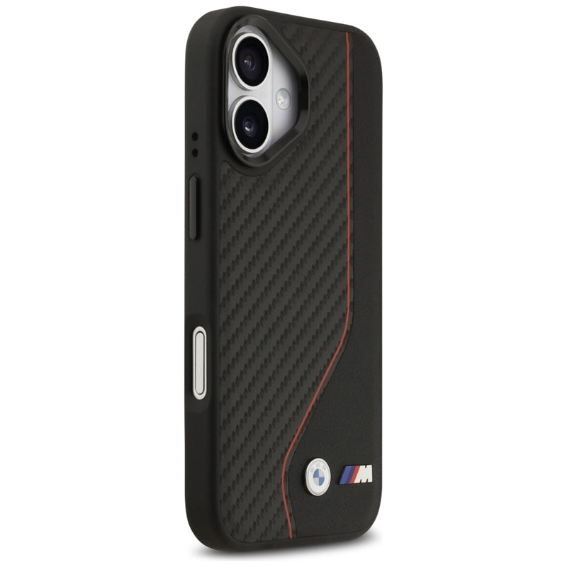 BMW M Carbon Line & Logo MagSafe dėklas iPhone 17 (raudonas)