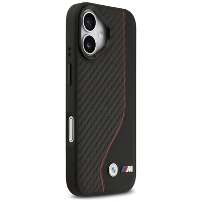 BMW M Carbon Line & Logo MagSafe dėklas iPhone 17 (raudonas)