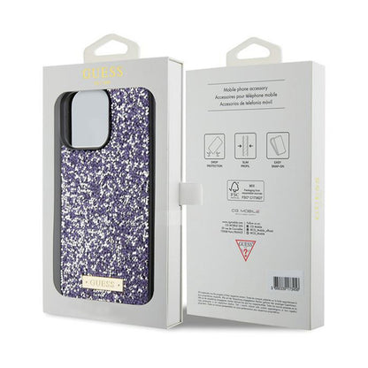 Guess Rhinestone Metal Logo – dėklas, skirtas iPhone 15 Pro (rožinis)