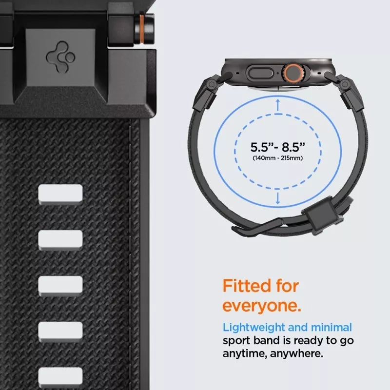 Spigen DuraPro Armor – juosta, skirta „Apple Watch 44/45/46/49 mm“ (juodas leidimas)