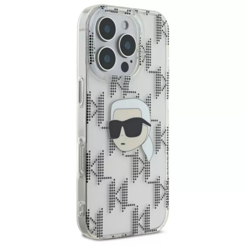 Karl Lagerfeld IML Karl Head Electroplated - dėklas iPhone 16 Pro Max (skaidrus)