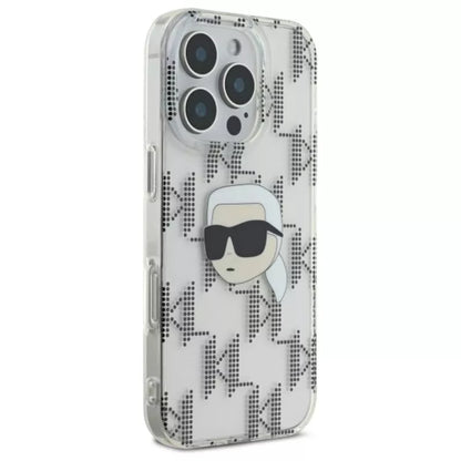 Karl Lagerfeld IML Karl Head Electroplated - dėklas iPhone 16 Pro Max (skaidrus)