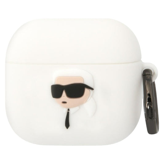 Karl Lagerfeld 3D silikoninis NFT – „AirPods 4“ dėklas (baltas)