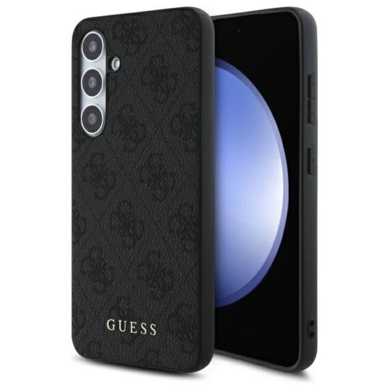 Guess 4G Metal Gold Logo – dėklas Samsung Galaxy S24 FE (pilkas)