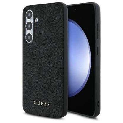 Guess 4G Metal Gold Logo – dėklas Samsung Galaxy S24 FE (pilkas)