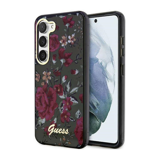 Guess Flower Collection - Dėklas, skirtas Samsung Galaxy S23+ (Chaki)