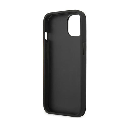 BMW Leather Hot Stamp – dėklas iPhone 14 Plus (juodas)