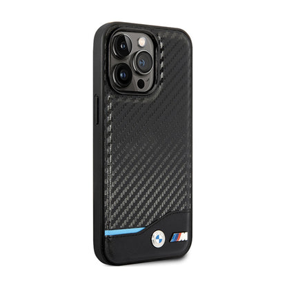 BMW od od anglies pluošto "Blue Line" – dėklas, skirtas "iPhone 13 Pro Max" (juoda)