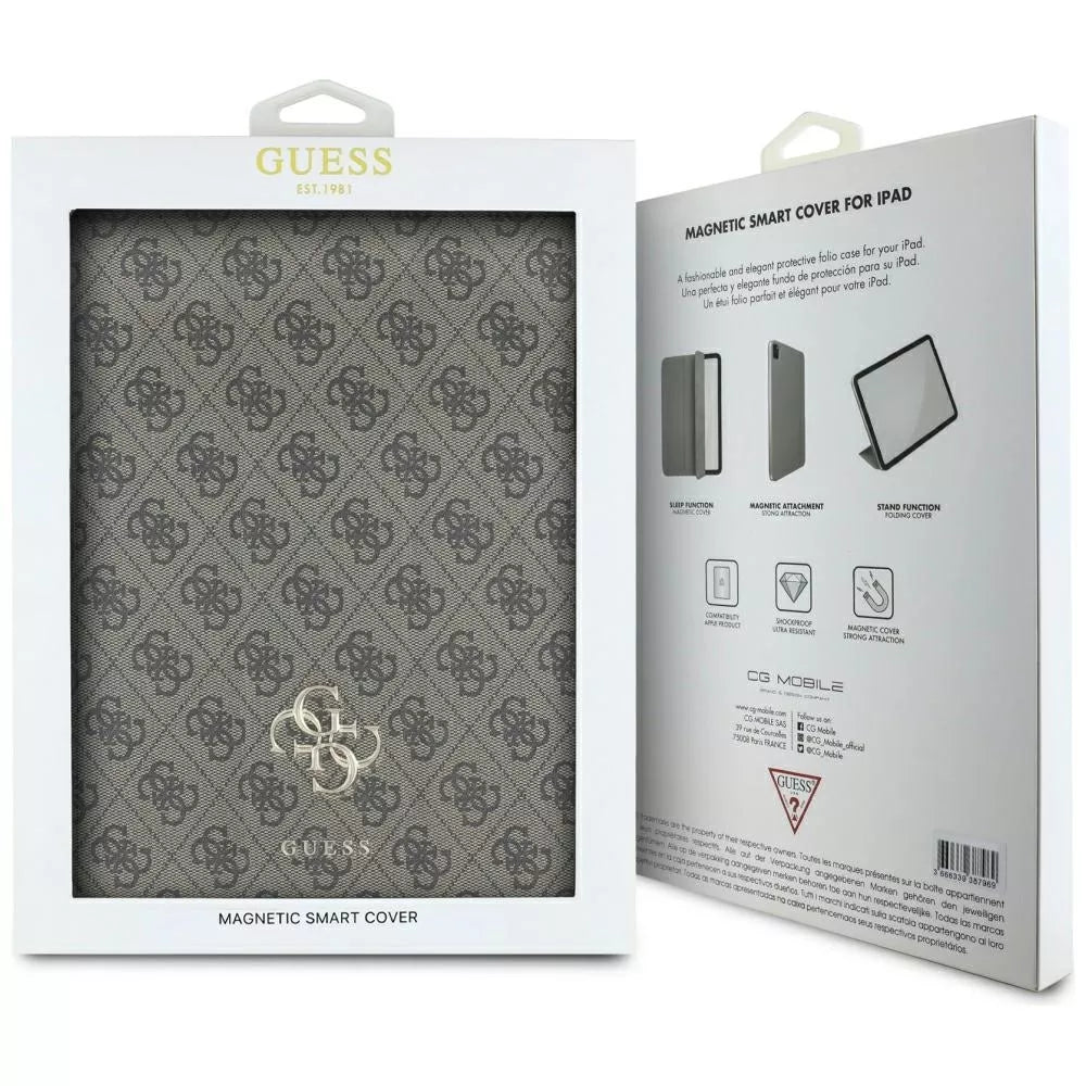 Guess Magnetic 4G Big Logo – dėklas, skirtas iPad Air 13" M3 (2025) / iPad Air 13" M2 (2024) (rudos spalvos)
