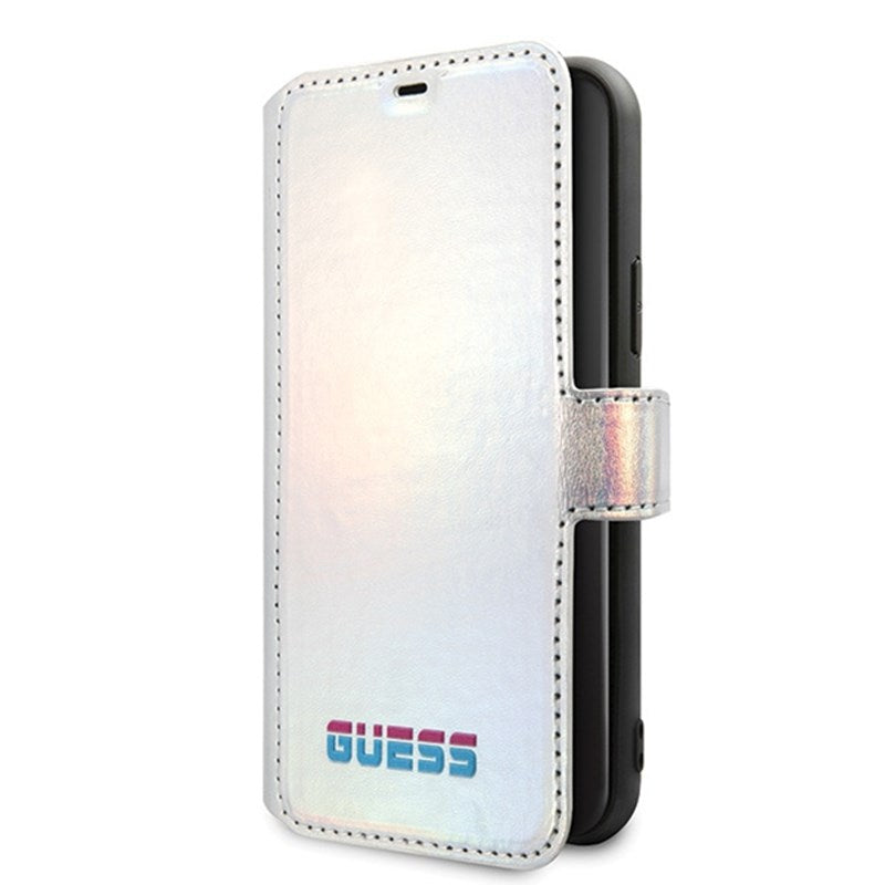 Guess Iridescent Booktype – dėklas, skirtas iPhone 11 Pro (sidabrinis)