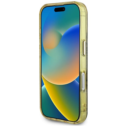 Guess IML Metal Glitter 4G Circle Triangle MagSafe – dėklas, skirtas „iPhone 16“ (rudos spalvos)