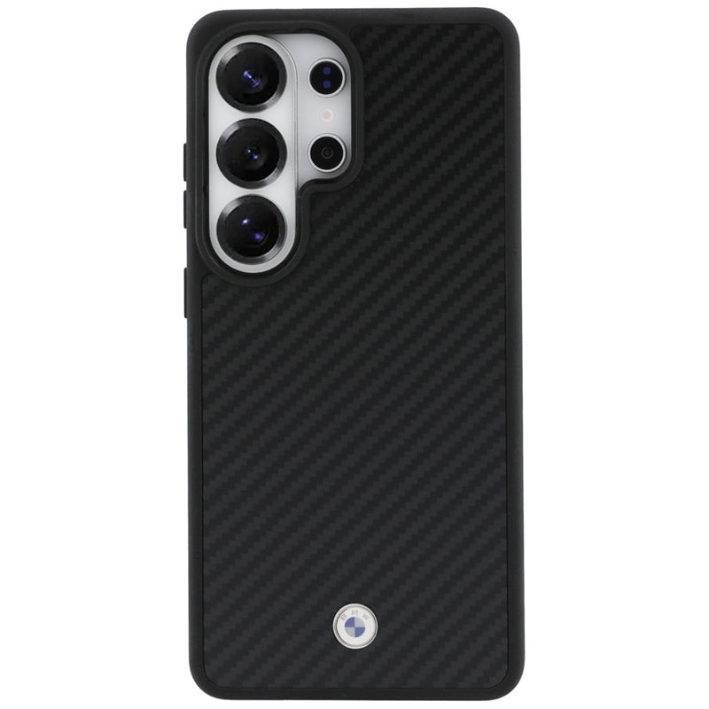 BMW magnetinis dėklas „Carbon Fiber MagSafe“ – „Samsung Galaxy S26 Ultra“ (juodas)