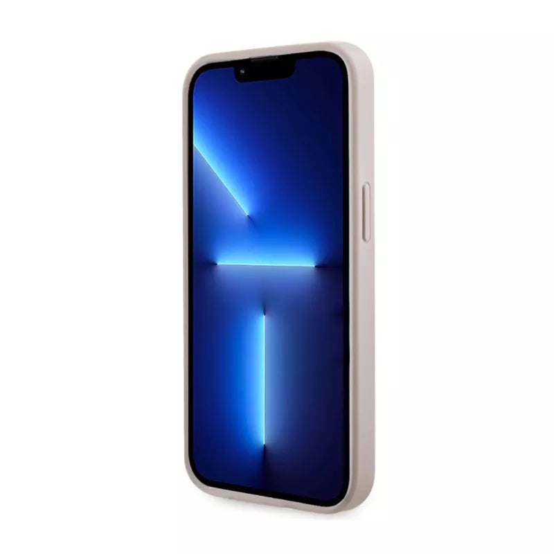 Guess 4G Printed Stripes MagSafe dėklas, skirtas iPhone 13 Pro Max (Rožinis)