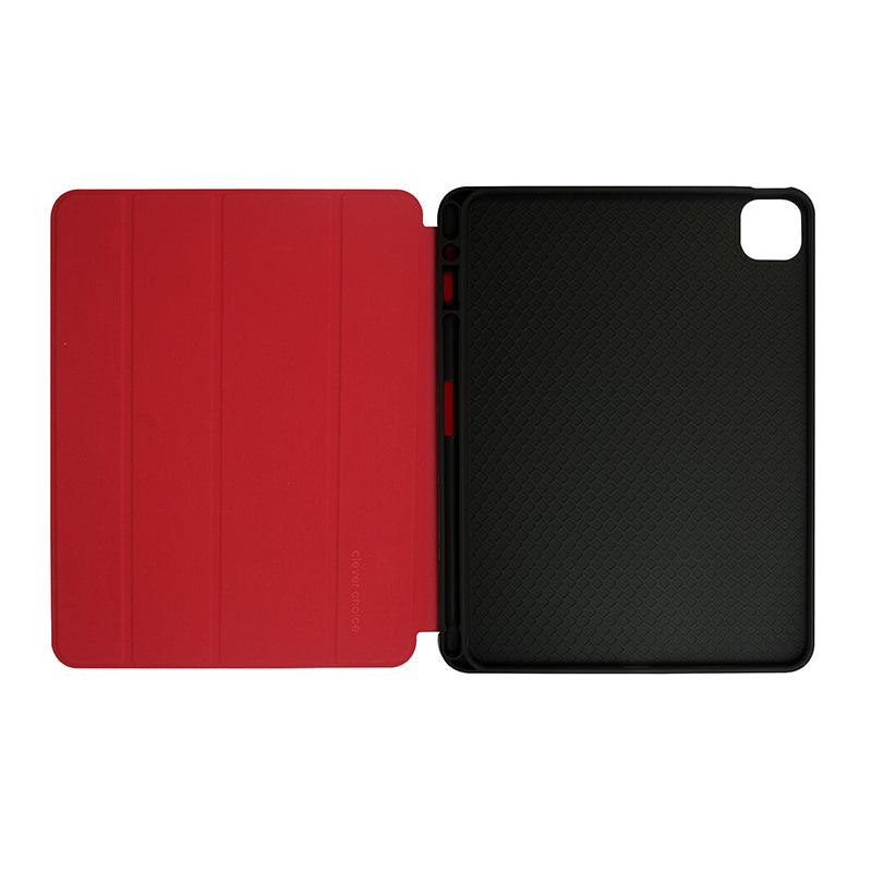 Crong FlexFolio – dėklas iPad Air 11” (2026-2024) / iPad Air 10.9” (5-osios-4-osios kartos) / iPad Pro 11" (2022-2021) su Apple Pencil (Raudonas)