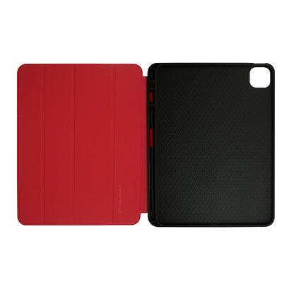 Crong FlexFolio – dėklas iPad Air 11” (2026-2024) / iPad Air 10.9” (5-osios-4-osios kartos) / iPad Pro 11" (2022-2021) su Apple Pencil (Raudonas)