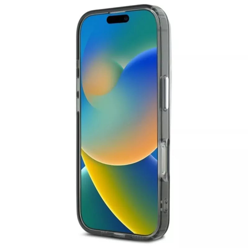 Karl Lagerfeld IML Monogram Karl & Choupette Head MagSafe - dėklas, skirtas iPhone 16 Pro Max (juodas)