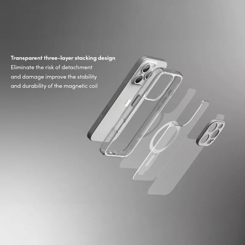 Moshi iGlaze MagSafe dėklas iPhone 16 Pro Max (Luna Sidabrinė)
