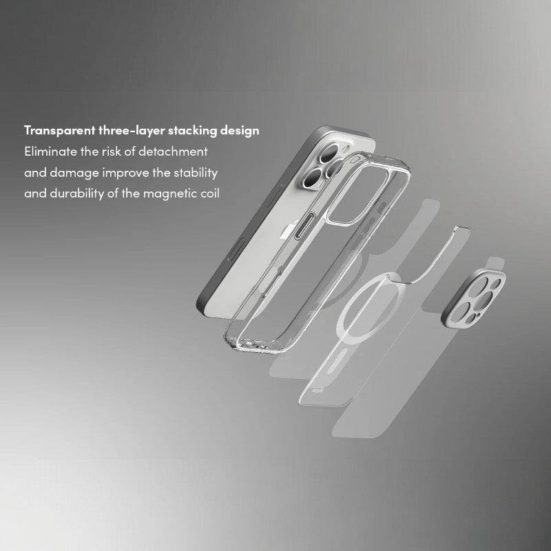 Moshi iGlaze MagSafe dėklas iPhone 16 Pro Max (Luna Sidabrinė)