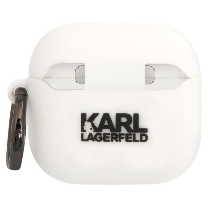 Karl Lagerfeld 3D silikoninis NFT – „AirPods 4“ dėklas (baltas)