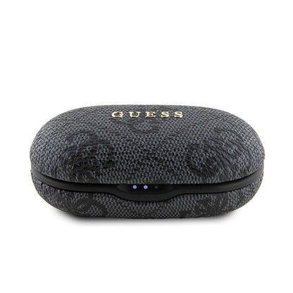 Guess 4G metalinis logotipas – TWS ENC „Bluetooth“ ausinės + įkrovimo dėklas (juodas)