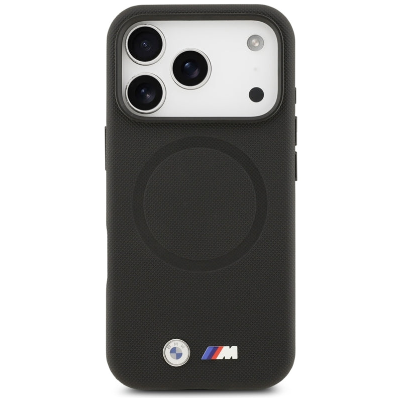 BMW M FW metalinis logotipas MagSafe - dėklas iPhone 17 Pro (juodas)