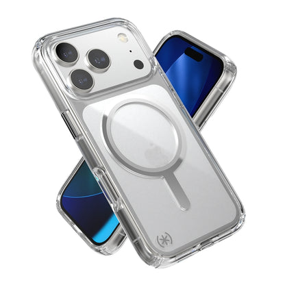 Speck Presidio Perfect Clear MagSafe - iPhone 17 Pro dėklas (Skaidrus / Sidabrinis)