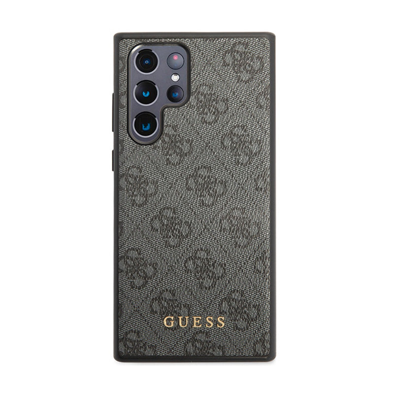 Guess 4G Metal Gold Logo – dėklas, skirtas „Samsung Galaxy S24 Ultra“ (juodas)