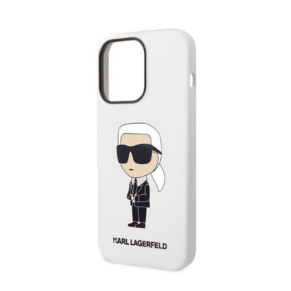 Karl Lagerfeld NFT Ikonik silikoninis dėklas, skirtas iPhone 14 Pro (Balta)