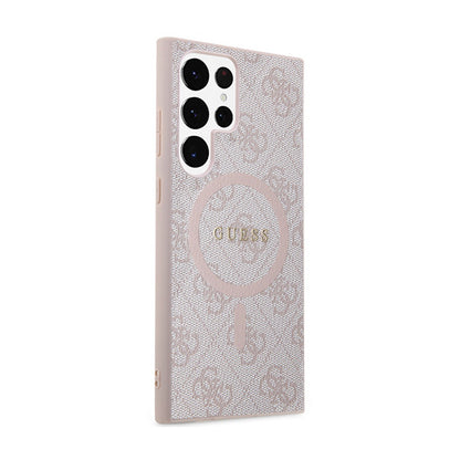 Guess 4G Collection Odinis Širdies Logotipas MagSafe – dėklas Samsung Galaxy S24 Ultra (Rožinis)