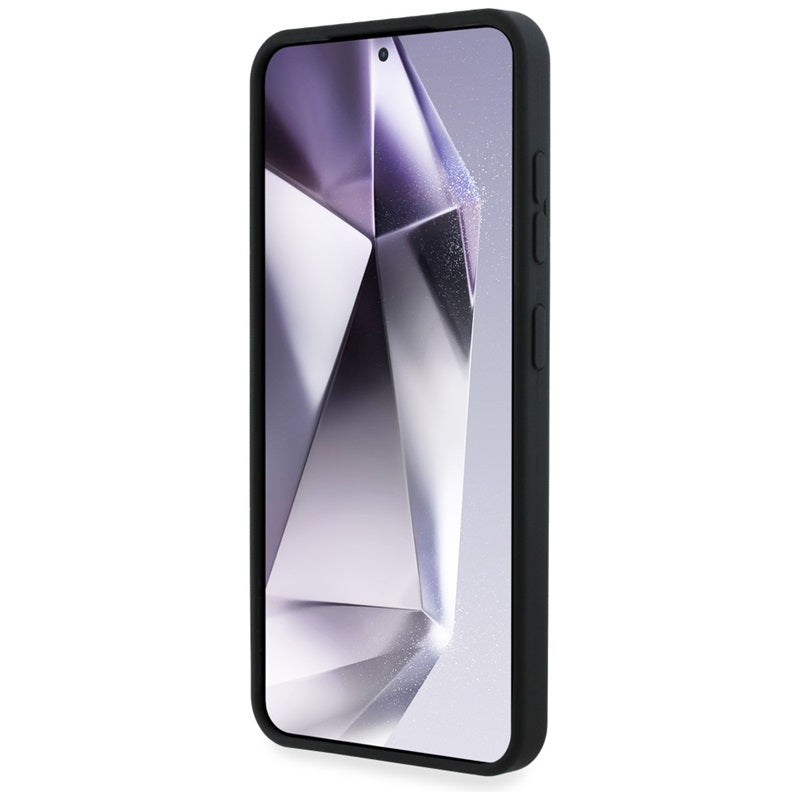 Karl Lagerfeld Silikoninis dvigubos galvutės ir apskritimo „MagSafe“ – dėklas, skirtas „Samsung Galaxy S25“ (juodas)