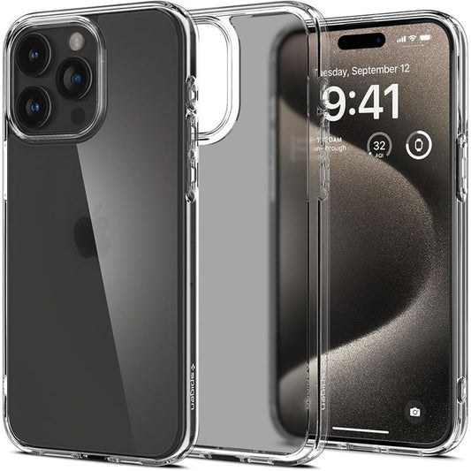 Spigen Ultra Hybrid dėklas, skirtas iPhone 15 Pro (Matinis skaidrus)